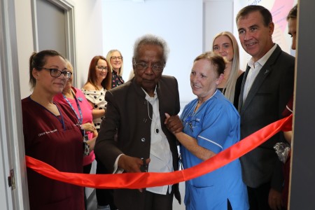 Professor Ananda Dulal Sarkar cutting the ribbon to open the new Frances Centre at the Royal