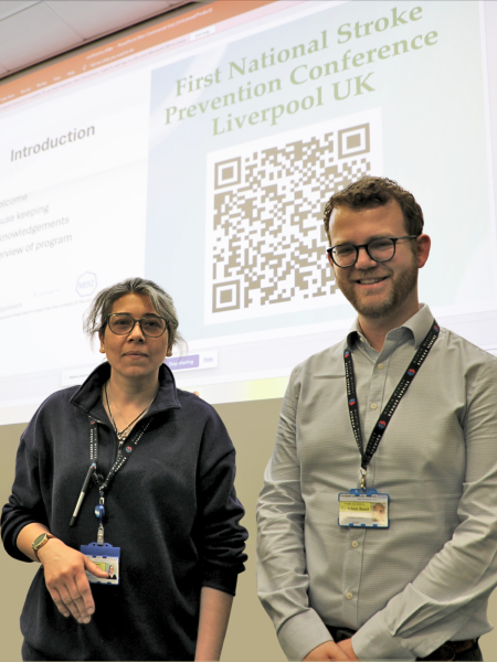 Dr Ambreen Ali Sheikh and Dr Adam Seed at the Stroke Prevention Conference