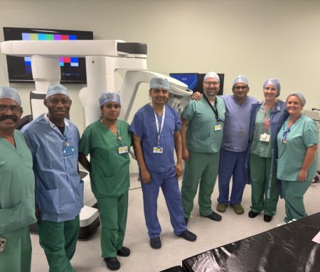 Aintree Hospitals Colorectal team with the Da Vinci single-port robot.jpg
